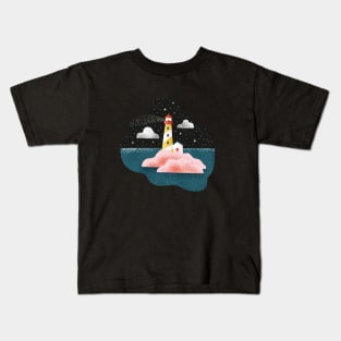 Starry Sky Lighthouse Kids T-Shirt